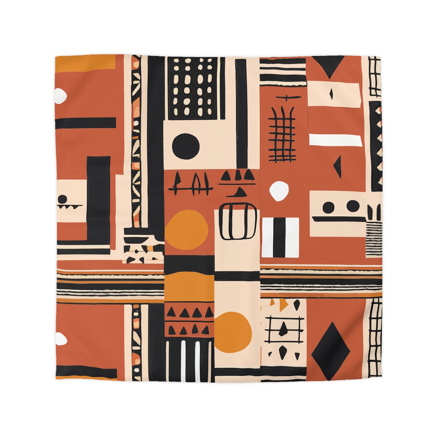 Monotone Tribal Inspired Duvet Cover