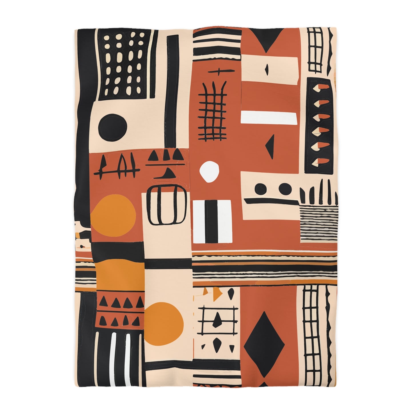 Monotone Tribal Inspired Duvet Cover