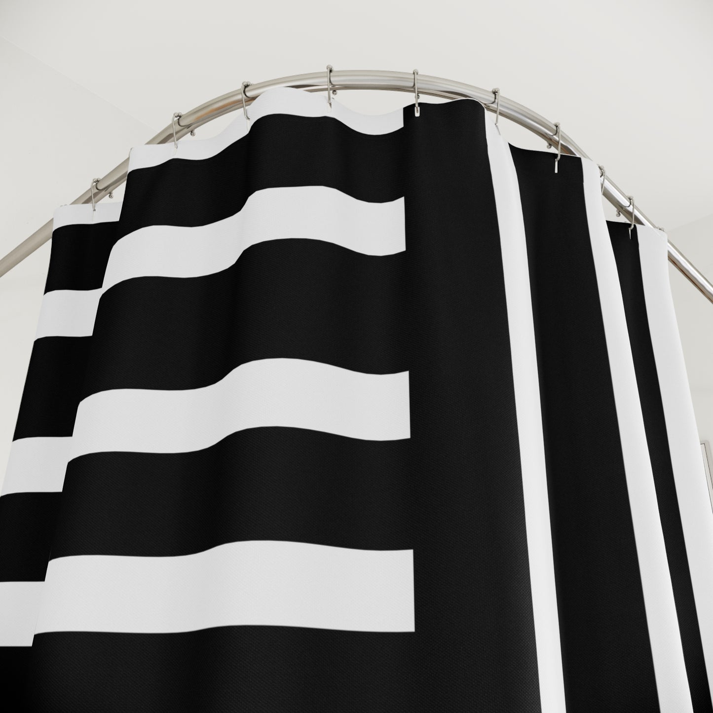 Chic Contrast Striped Shower Curtain