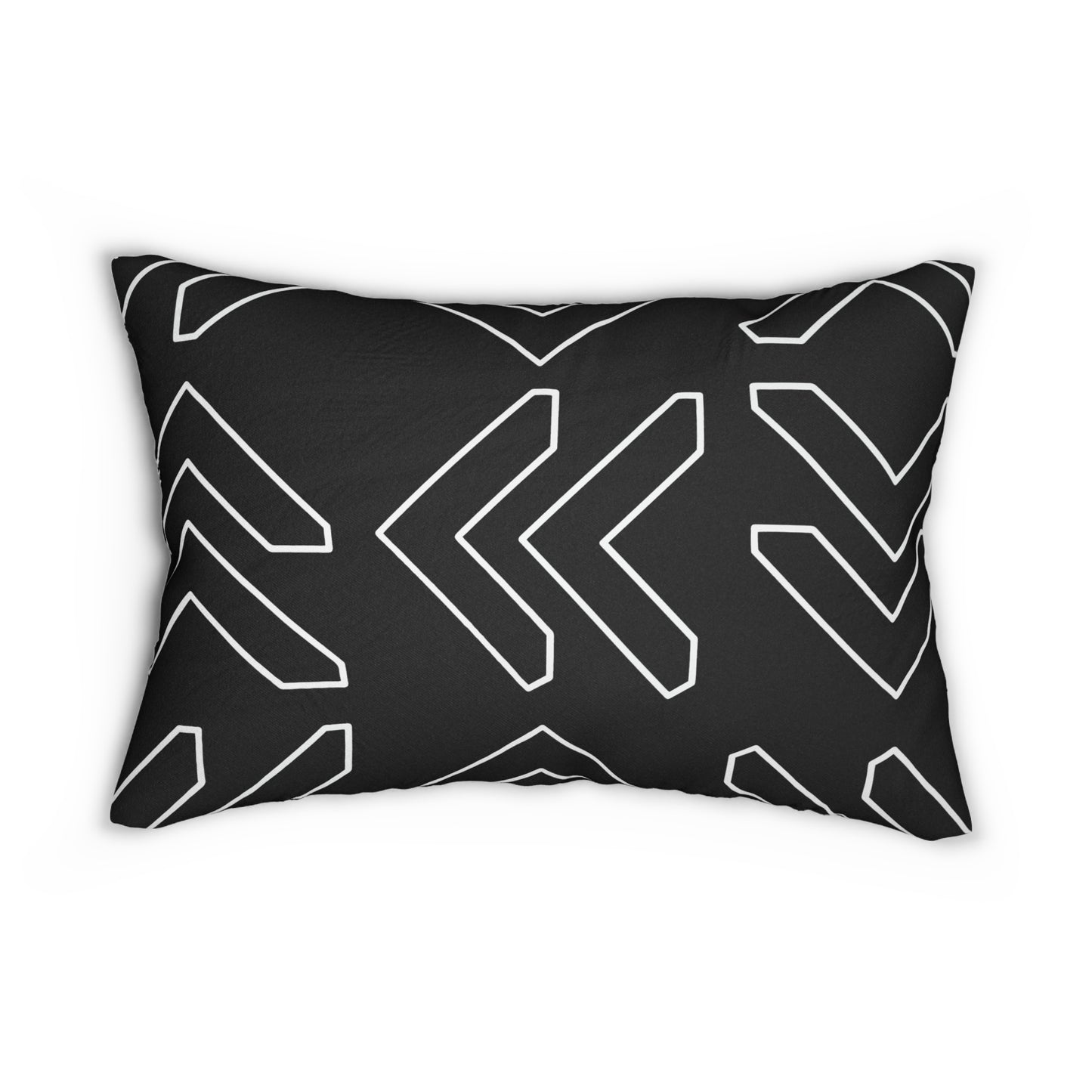 Minimalist Black & White Chevron Lumbar Pillow