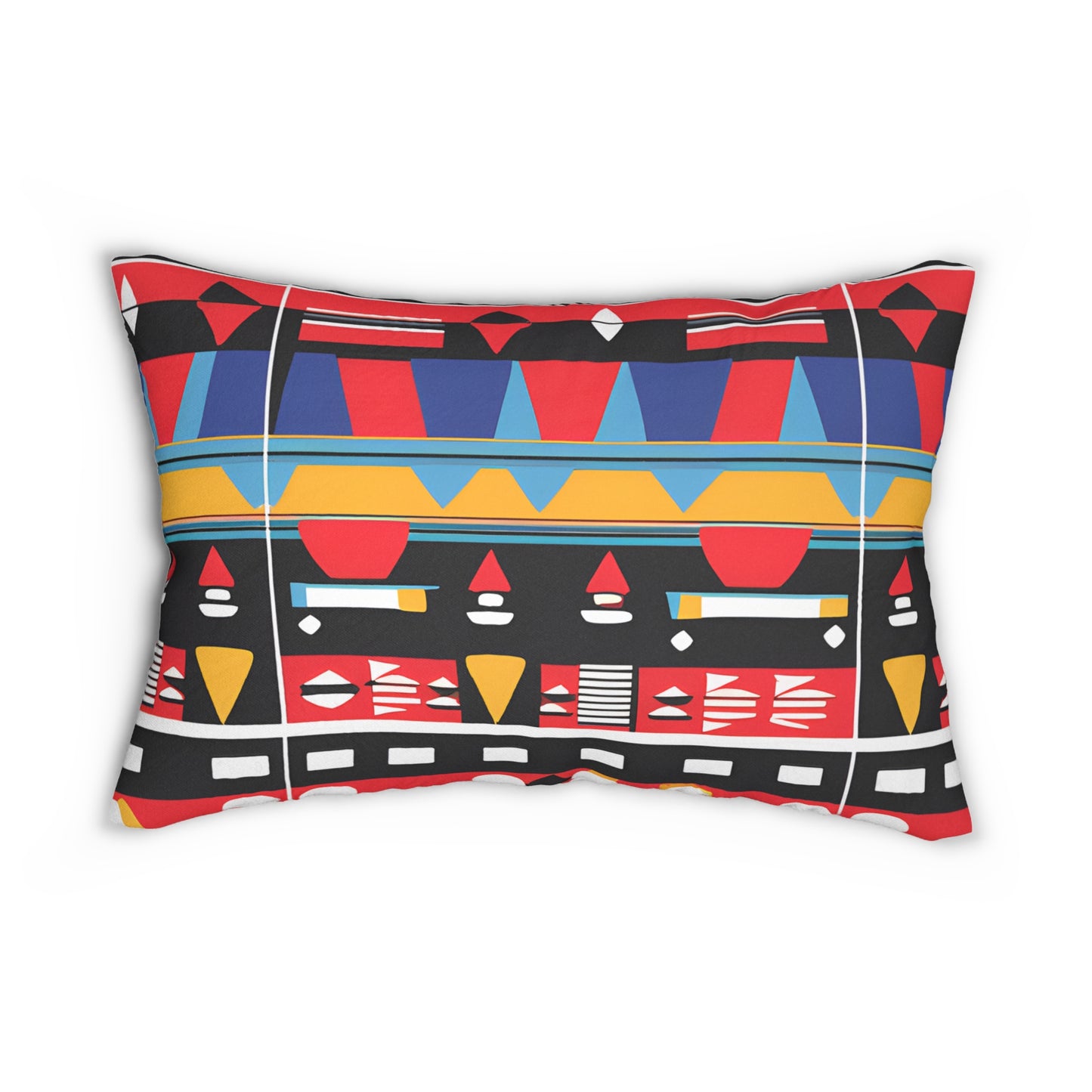 Abstract Geometric Tribal Lumbar Pillow