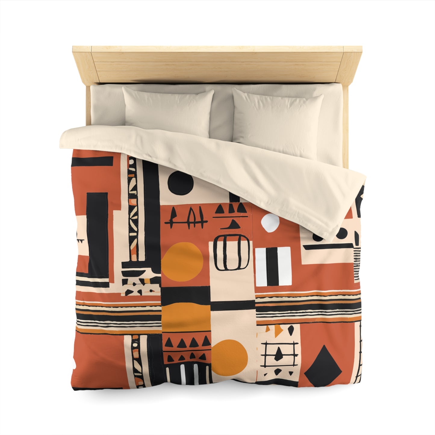 Monotone Tribal Inspired Duvet Cover