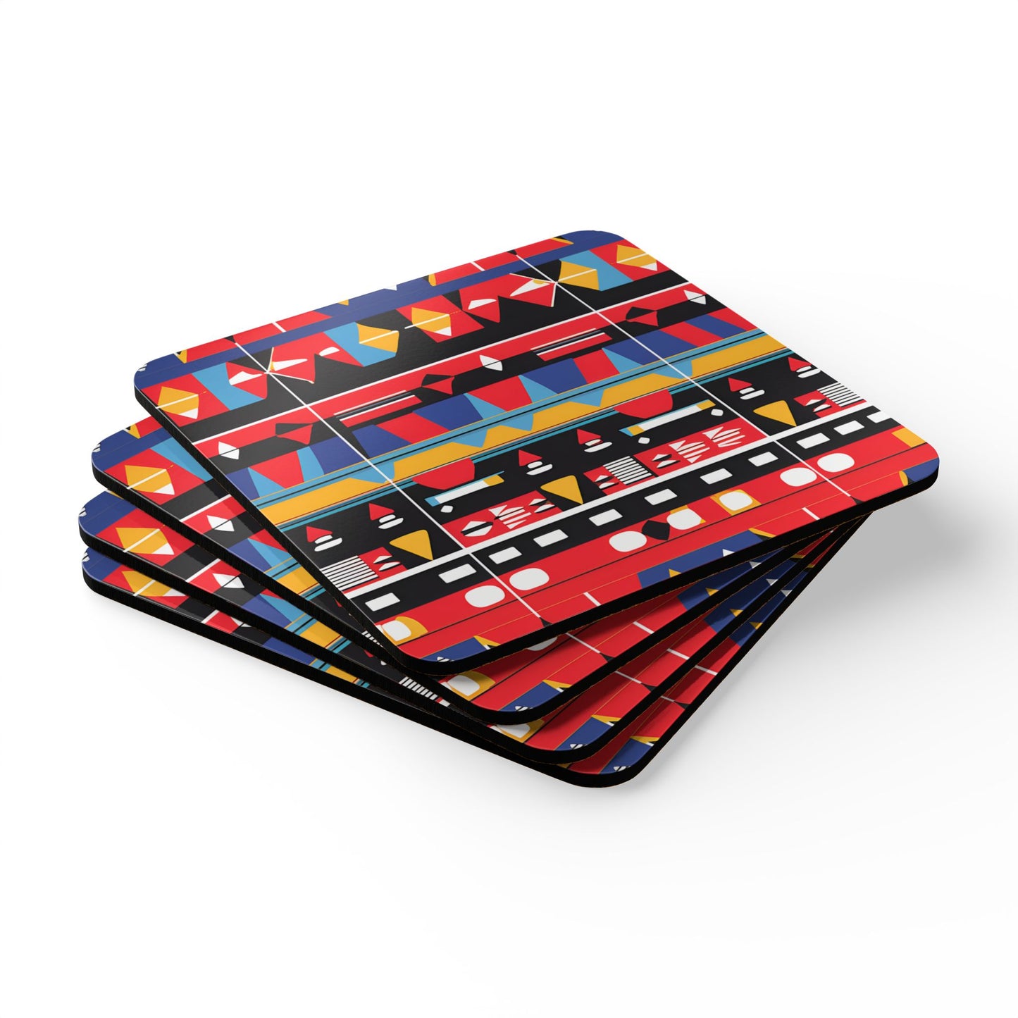Abstract Geometric Tribal Coaster Set