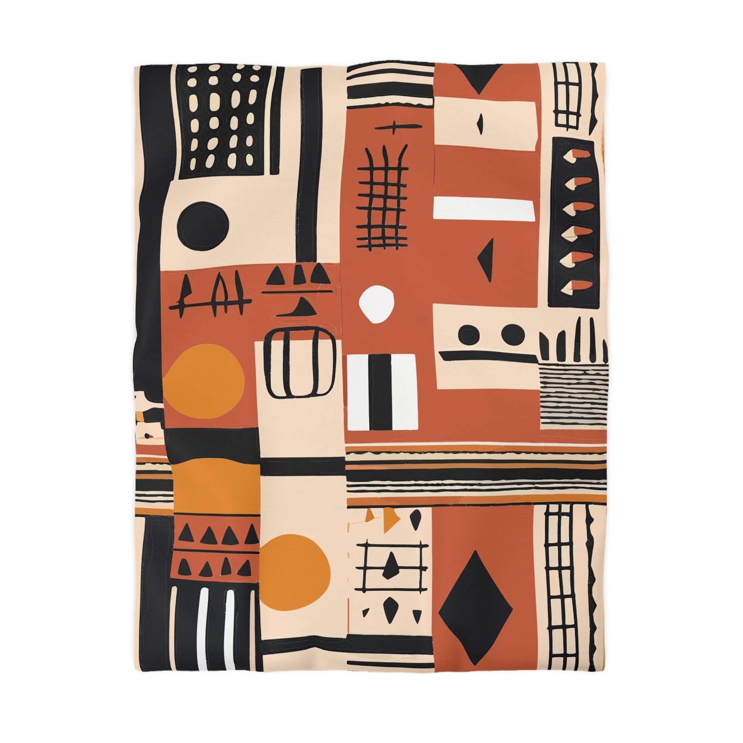 Monotone Tribal Inspired Duvet Cover