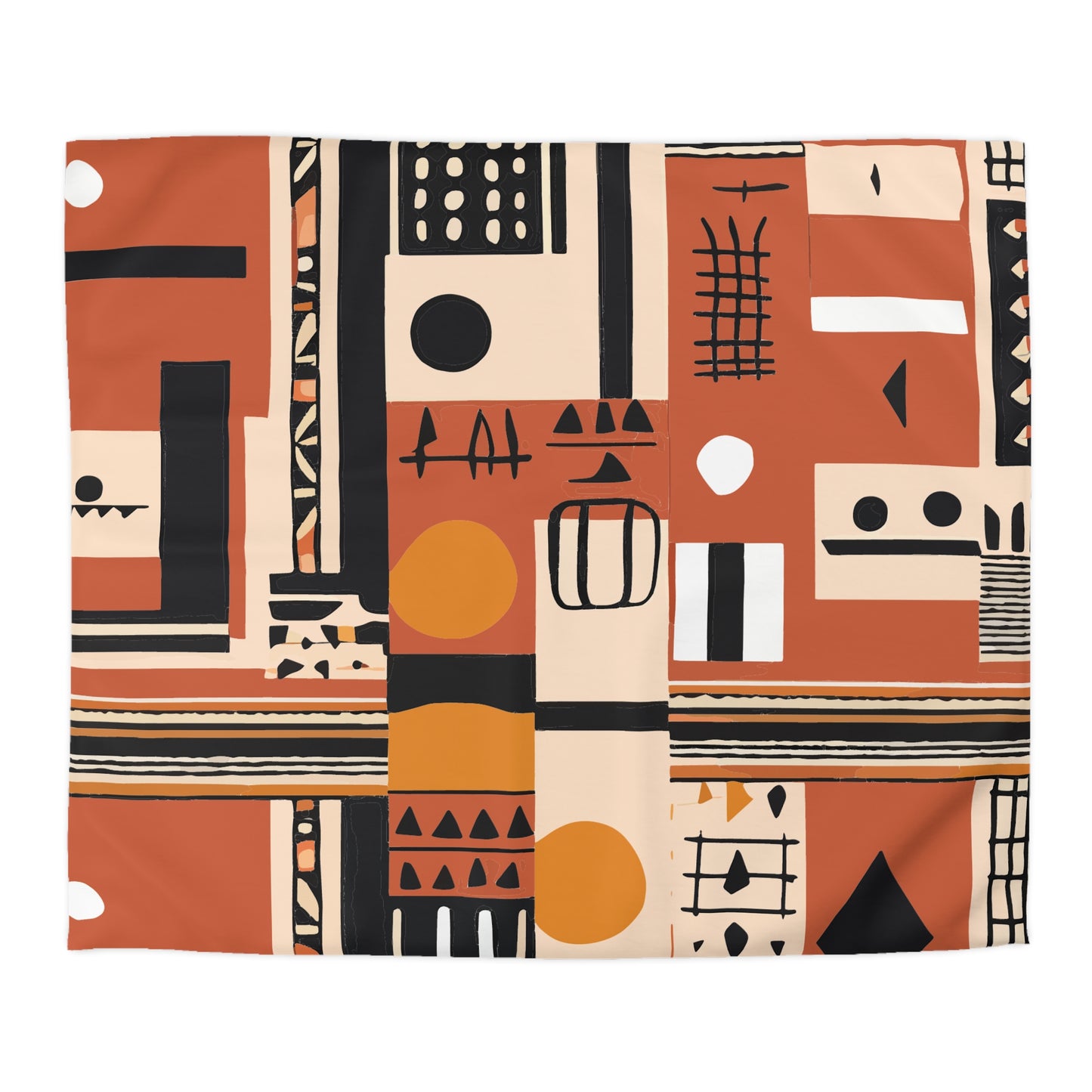 Monotone Tribal Inspired Duvet Cover