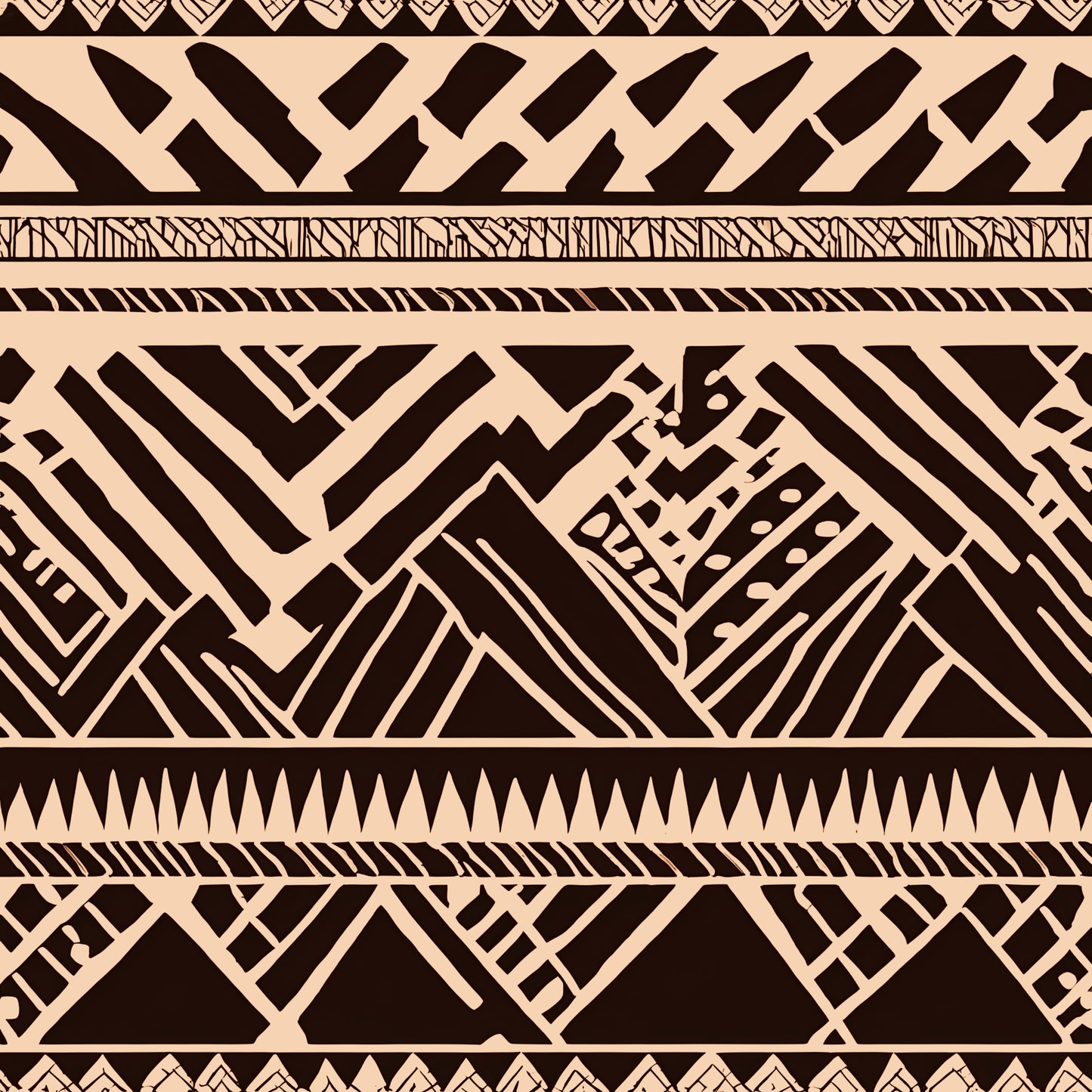 Tribal Earth Tones Peel & Stick Fabric Wallpaper Mural
