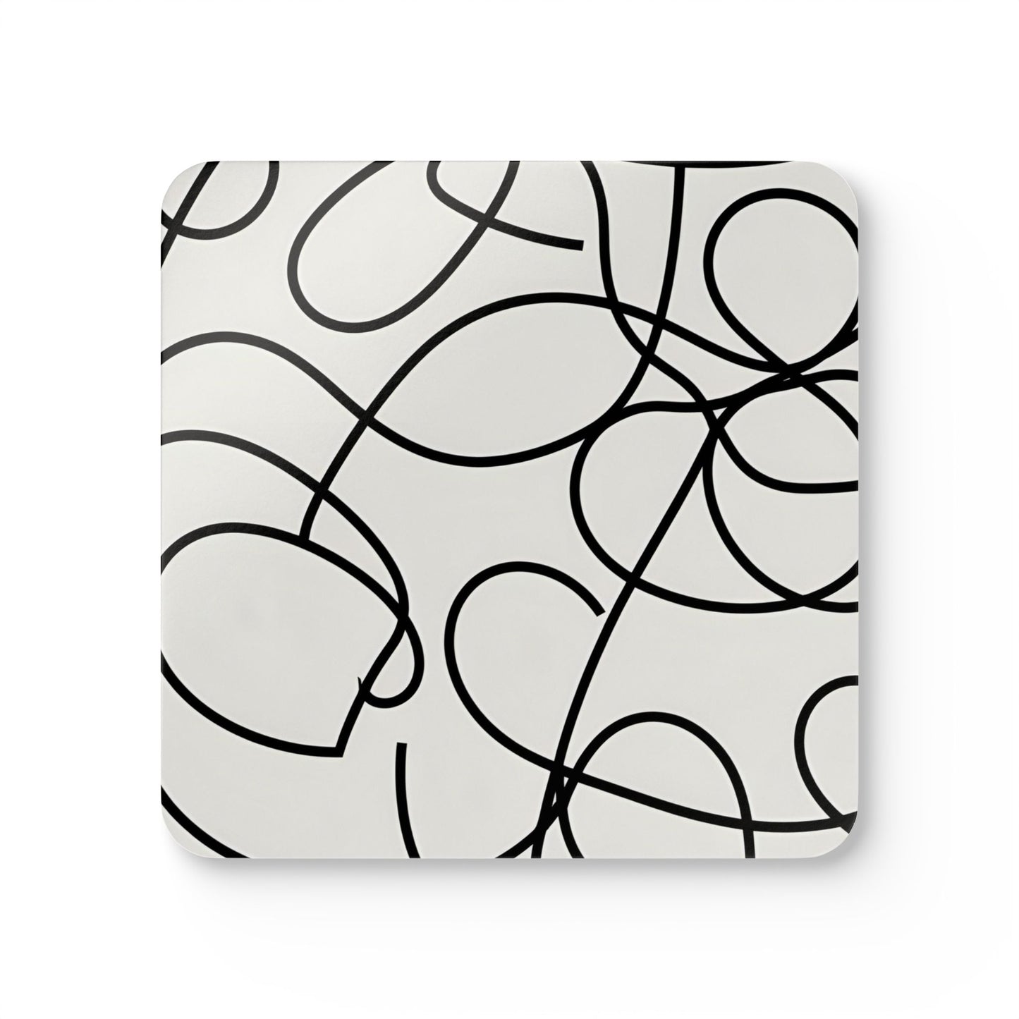 Abstract Single Line Corkwood Coaster Set