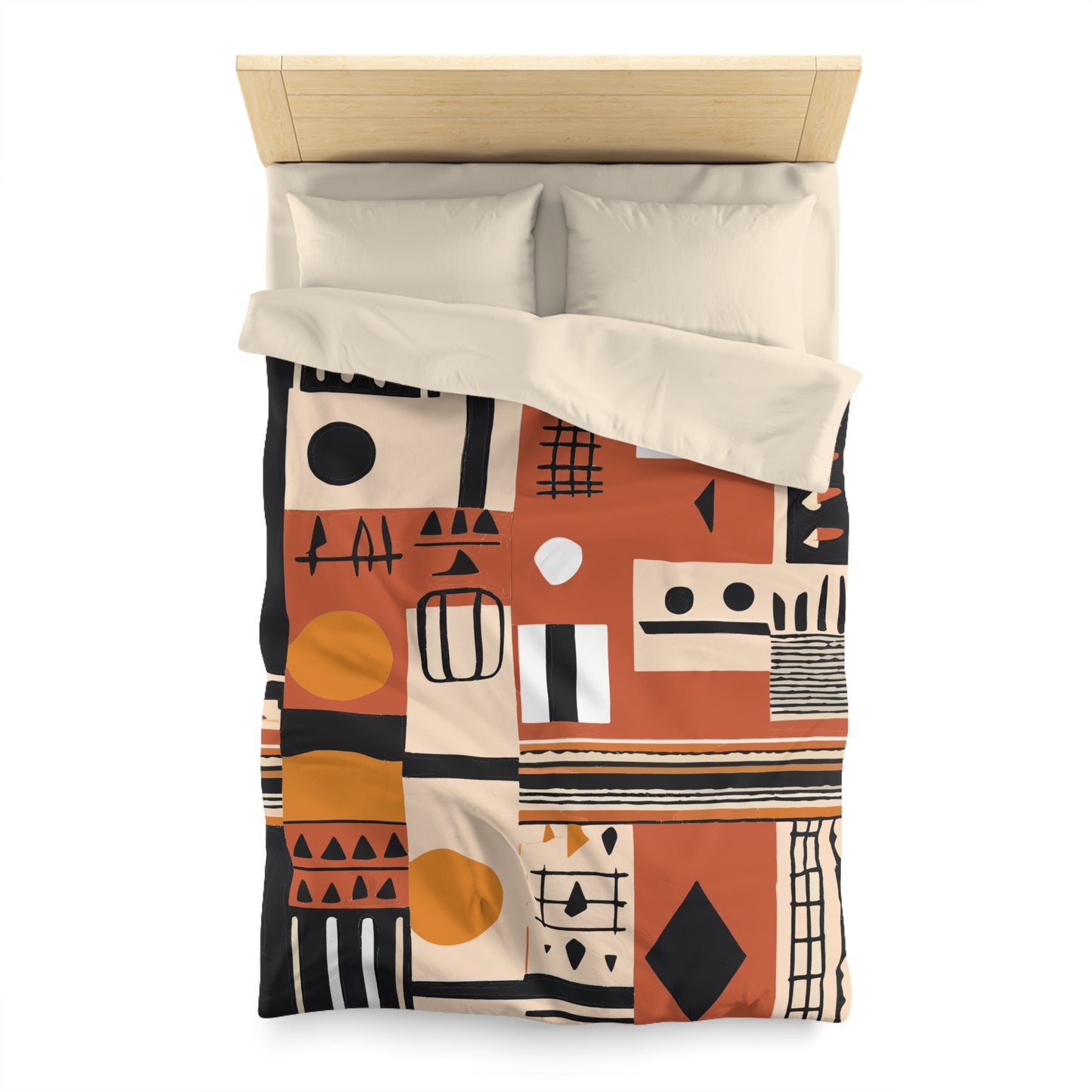 Monotone Tribal Inspired Duvet Cover
