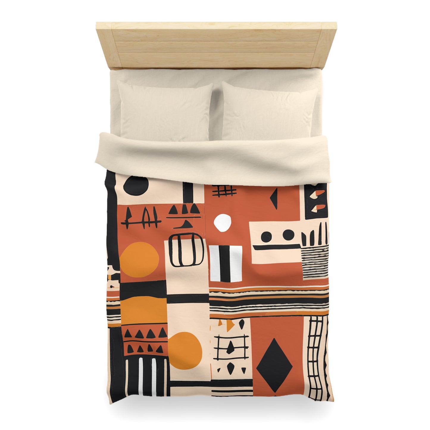 Monotone Tribal Inspired Duvet Cover