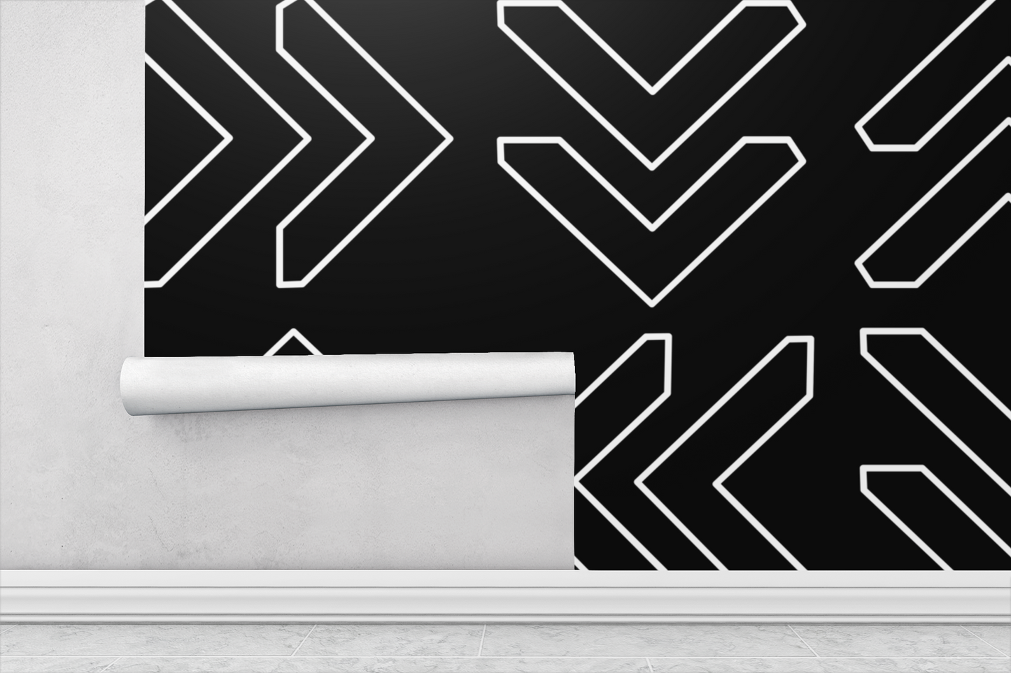 Minimalist Black & White Chevron
Fabric Wallpaper Mural