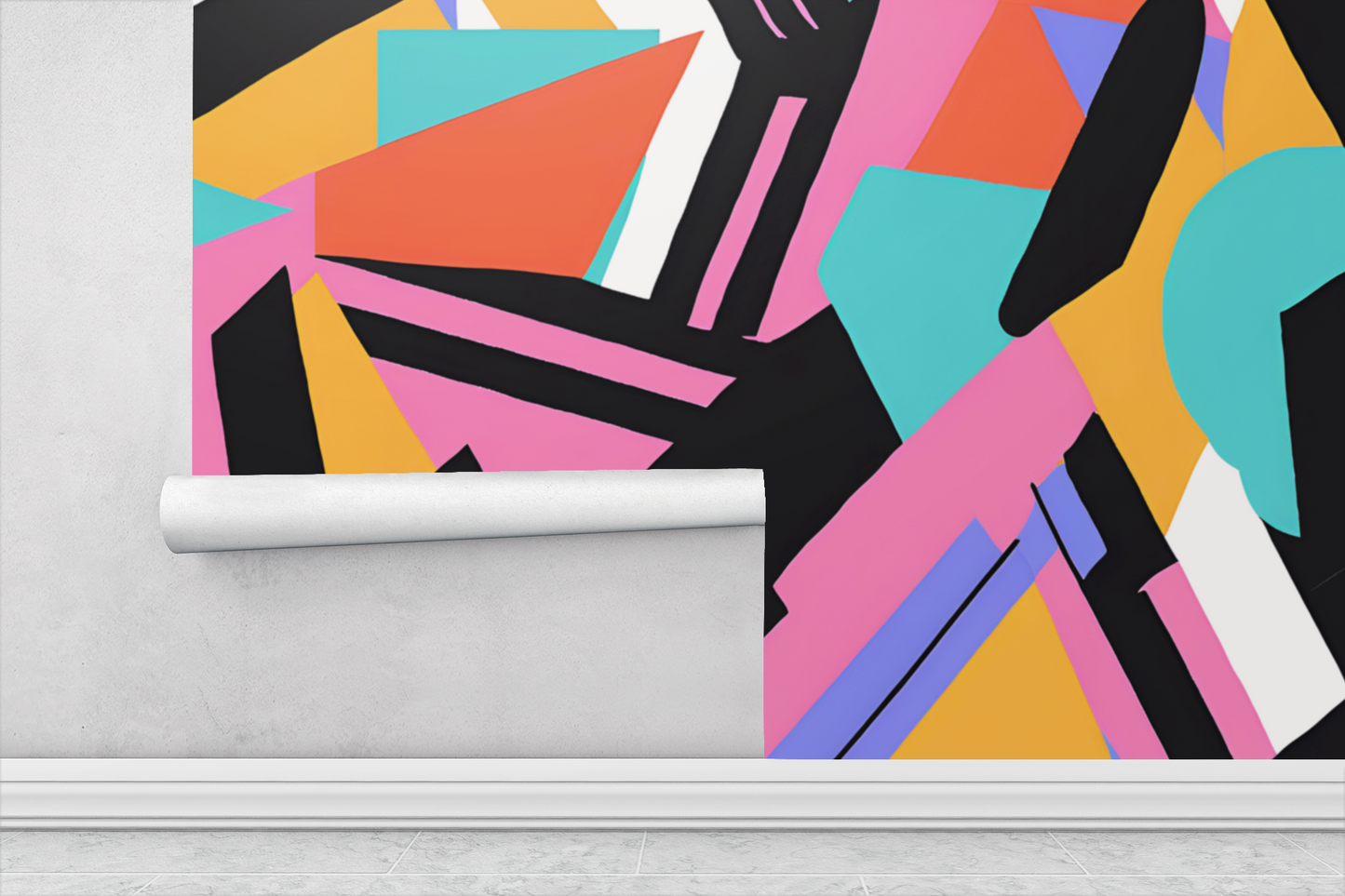 90’s Retro Peel & Stick Fabric Wallpaper Mural