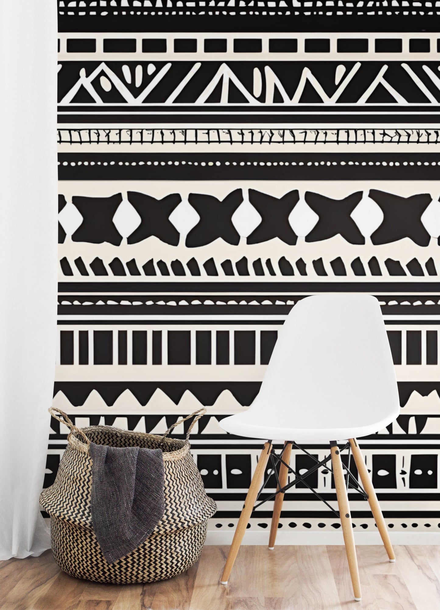 Afrohemian Peel & Stick Fabric Wallpaper Mural