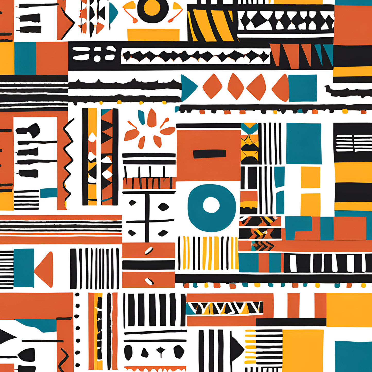 Afro-Boho Eclectic Peel & Stick Fabric Wallpaper Mural