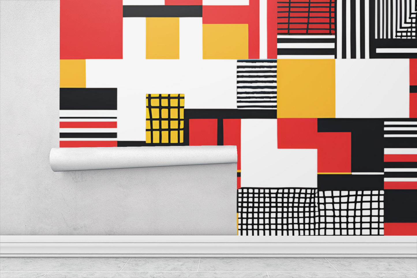 Abstract Color Block Peel & Stick Fabric Wallpaper Mural