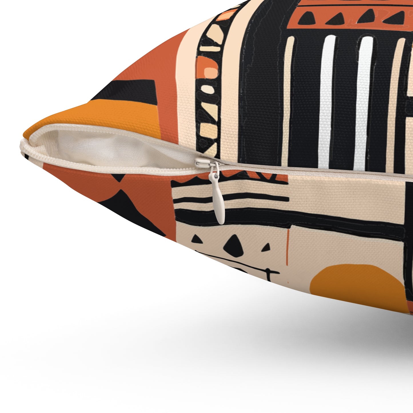 Monotone Tribal Inspired Throw Pillow