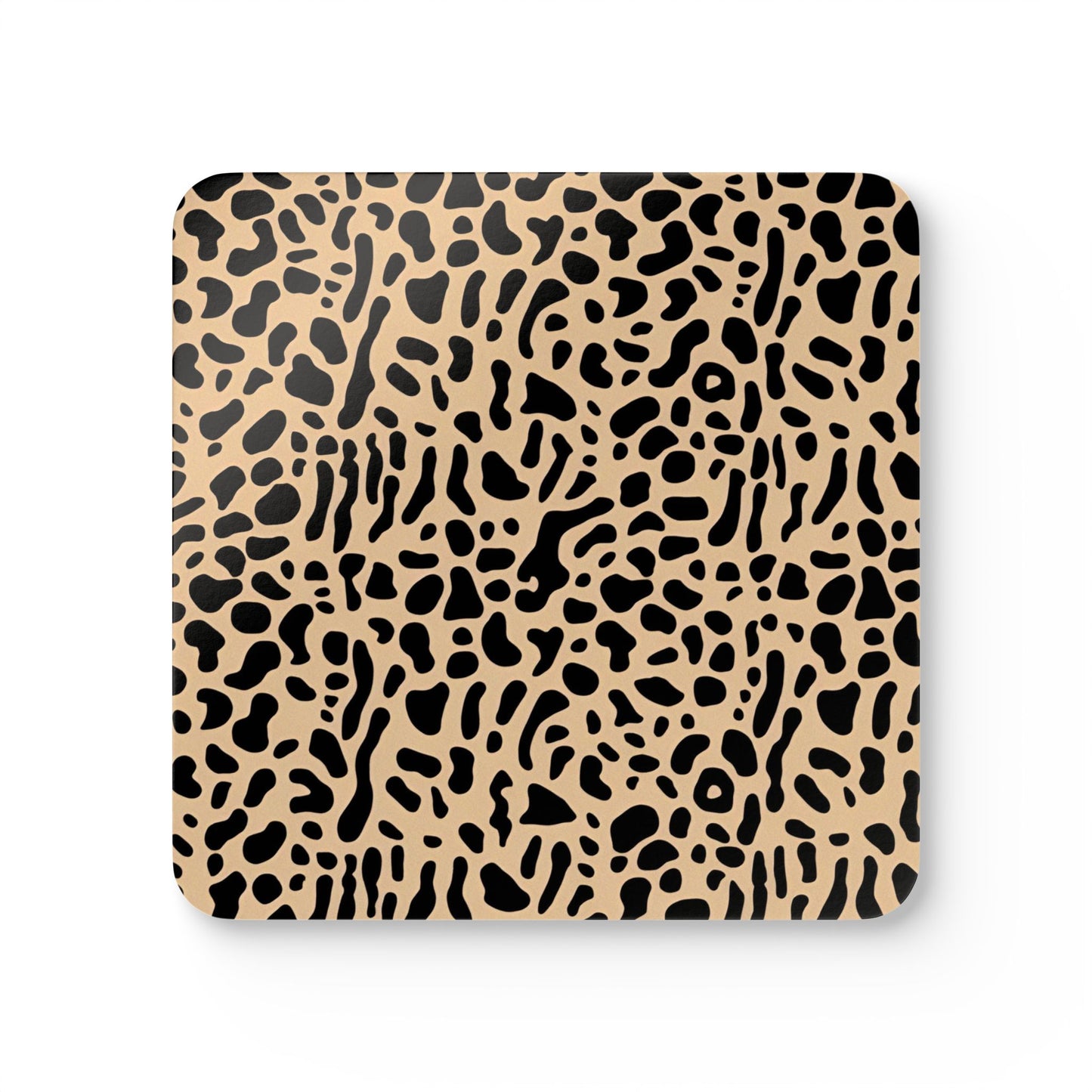 Modern Abstract Leopard Print Corkwood Coaster Set