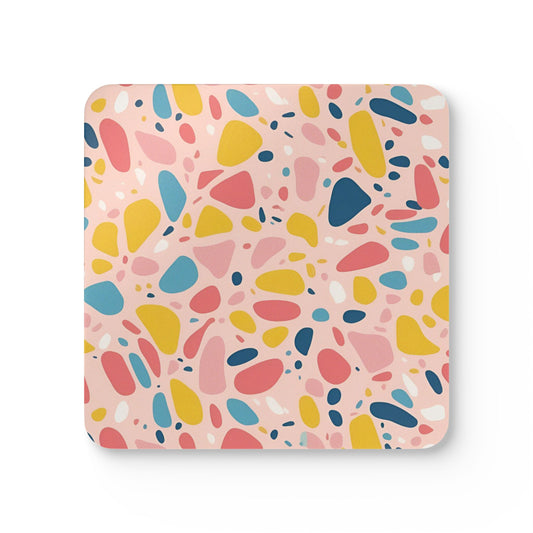 Abstract Terrazzo Corkwood Coaster Set