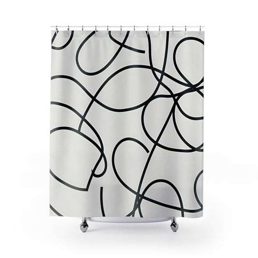 Abstract Single Line Shower Curtain
