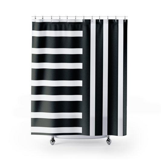Chic Contrast Striped Shower Curtain