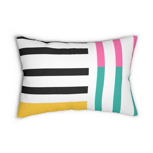 Abstract Geometric Striped Lumbar Pillow