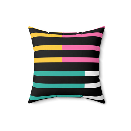 Striped Color Block Throw Pillow