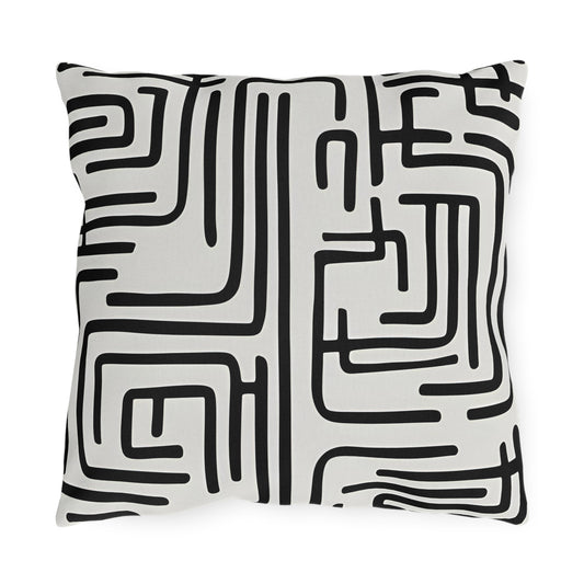 Modern Geometric Lined Outdoor Pillow Outdoor Pillow