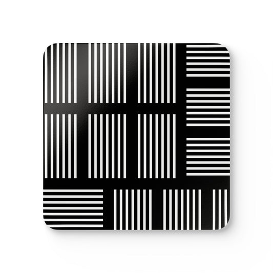 Minimalist Lined Corkwood Coaster Set