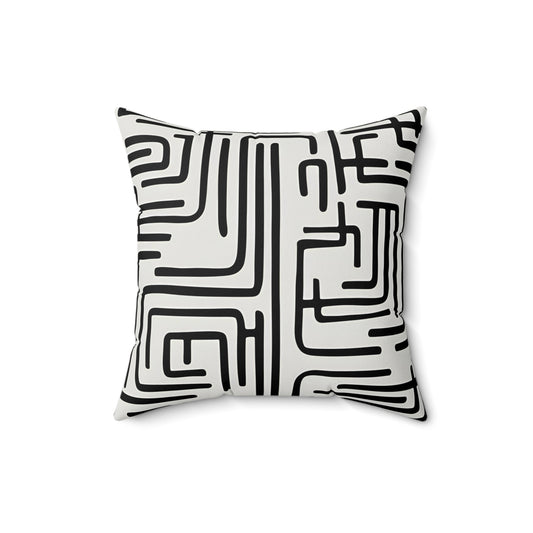 Modern Geometric Lined Throw Pillow