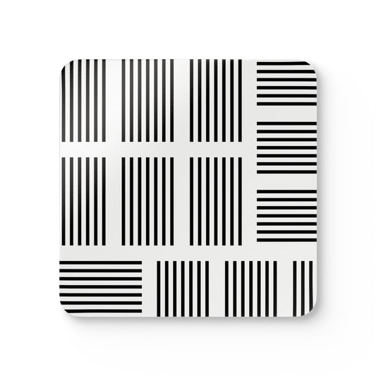 Minimalist Lined Corkwood Coaster Set
