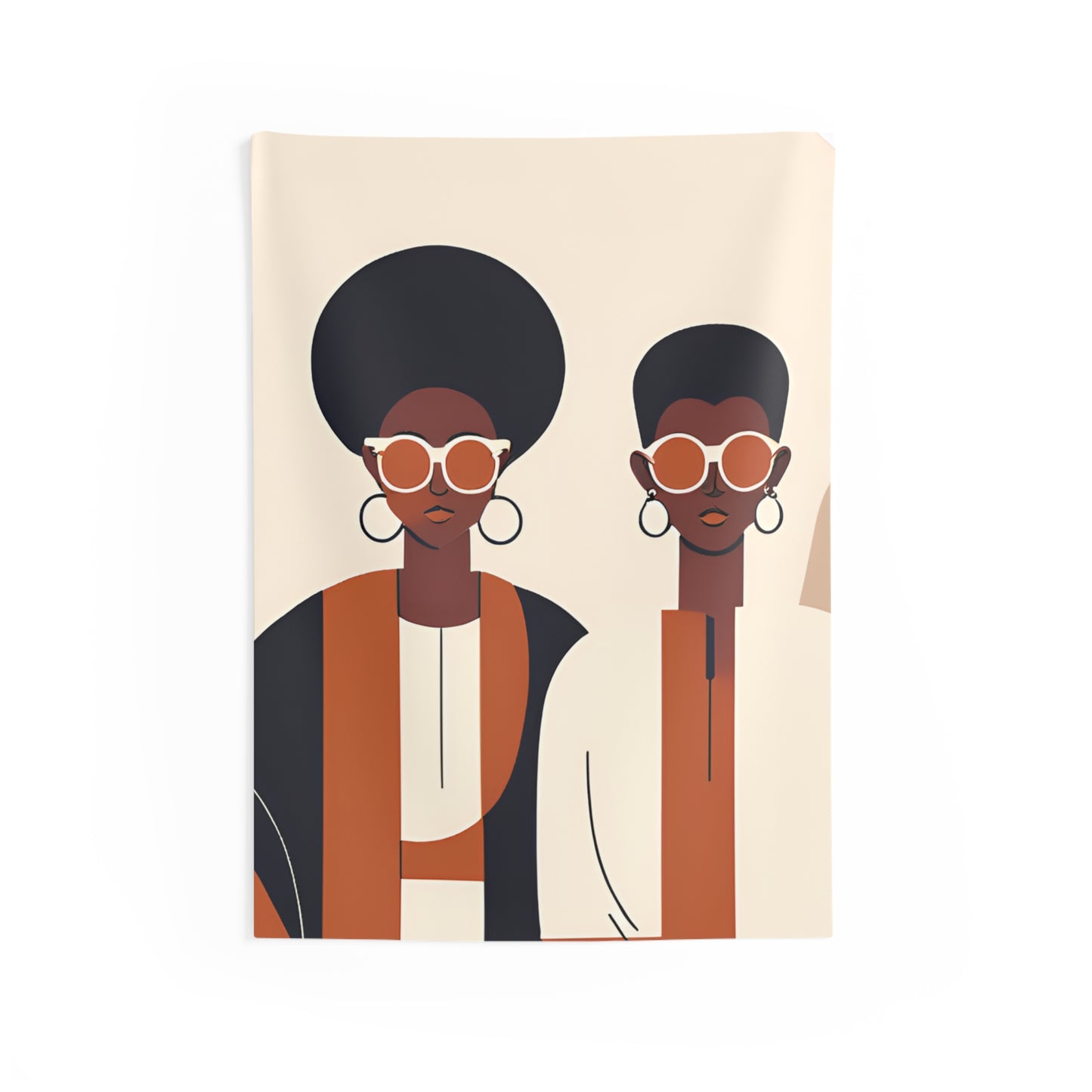 Legacy in Her Eyes – Mother & Daughter Afrocentric Wall Tapestry