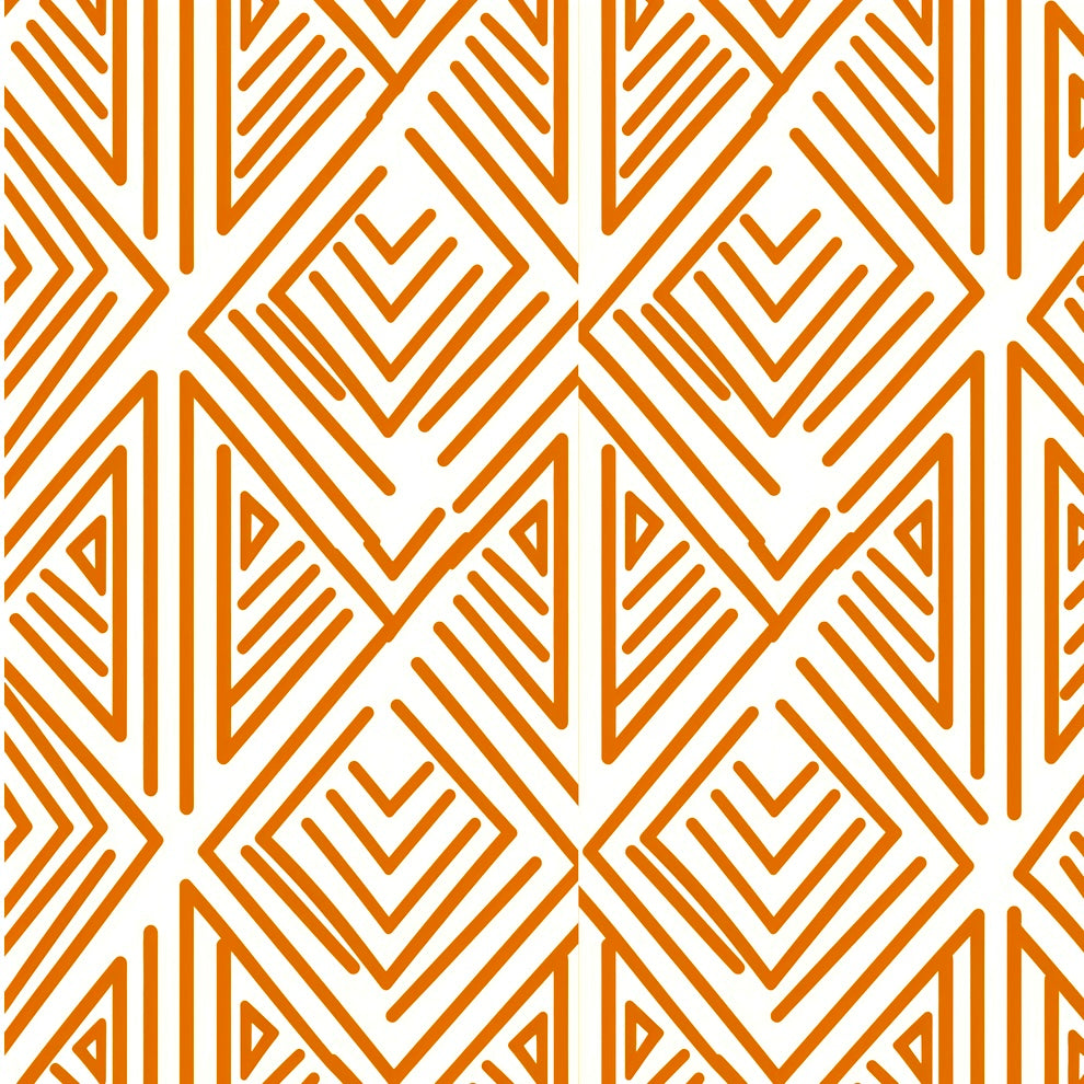Terracotta Tribal Rhythm Peel & Stick Fabric Wallpaper Mural