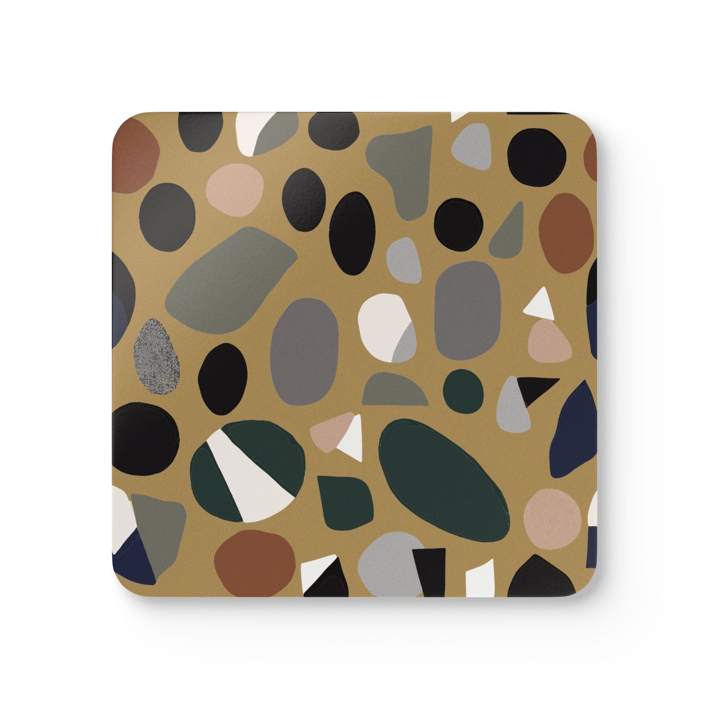 Modern Terrazzo Corkwood Coaster Set