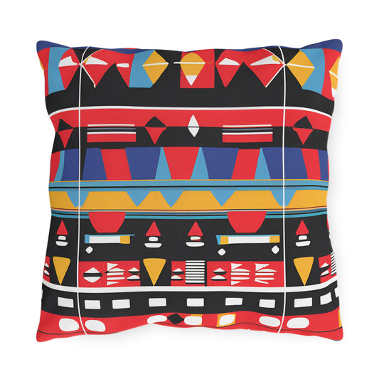 Abstract Geometric Tribal Outdoor Pillow