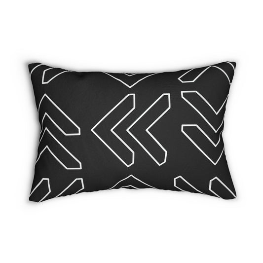 Minimalist Black & White Chevron Lumbar Pillow