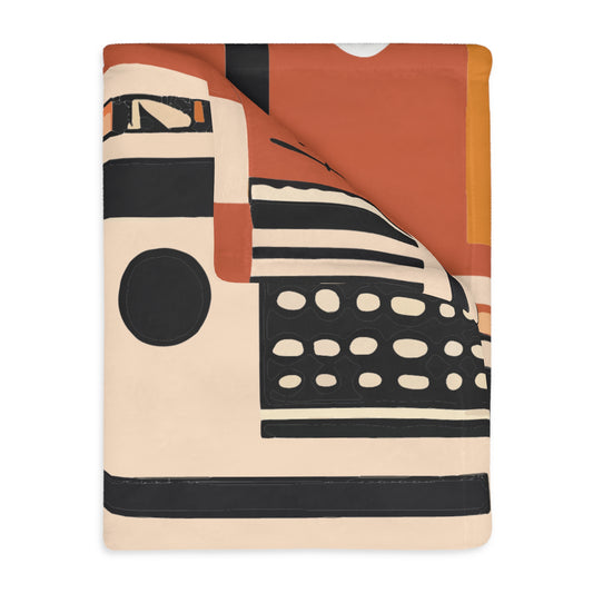 Monotone Tribal Inspired Throw Blanket