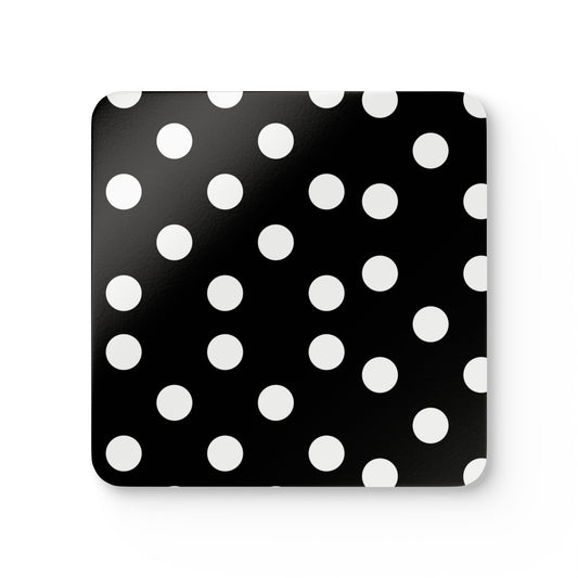 Modern Polka Dots Corkwood Coaster Set