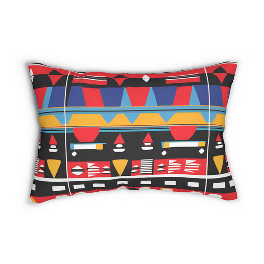 Abstract Geometric Tribal Lumbar Pillow