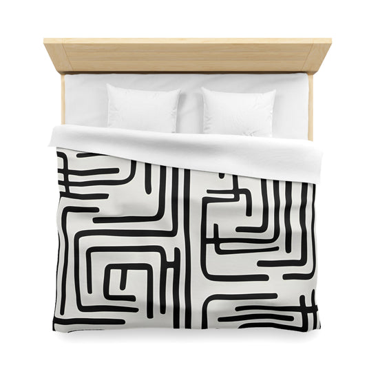 Modern Geometric Lined Duvet Cover