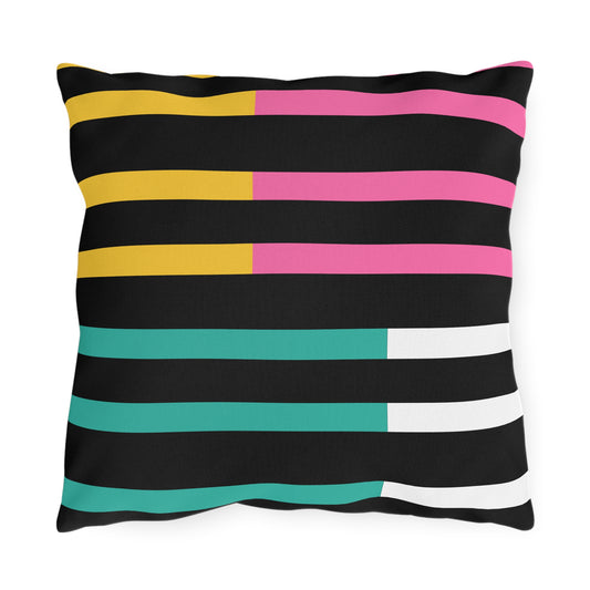 Striped Color Block Outdoor Pillows