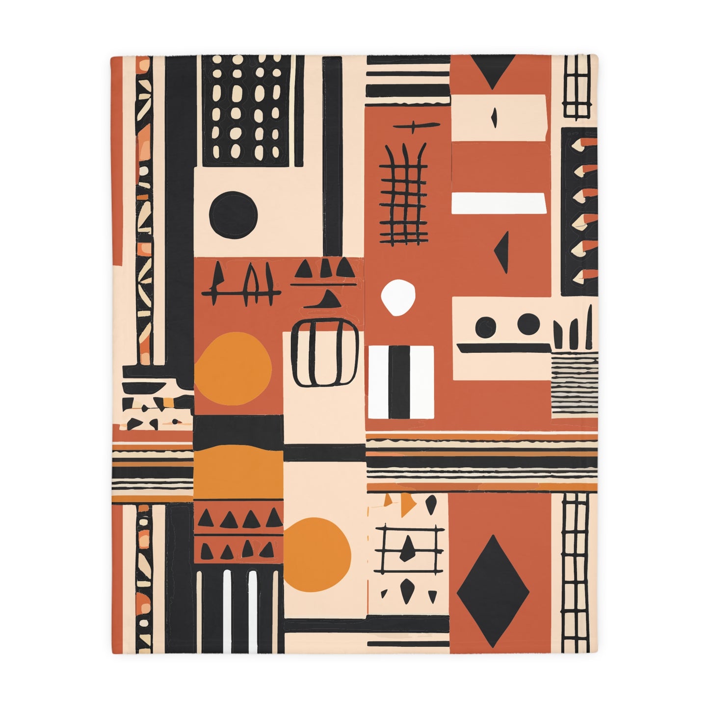 Monotone Tribal Inspired Throw Blanket