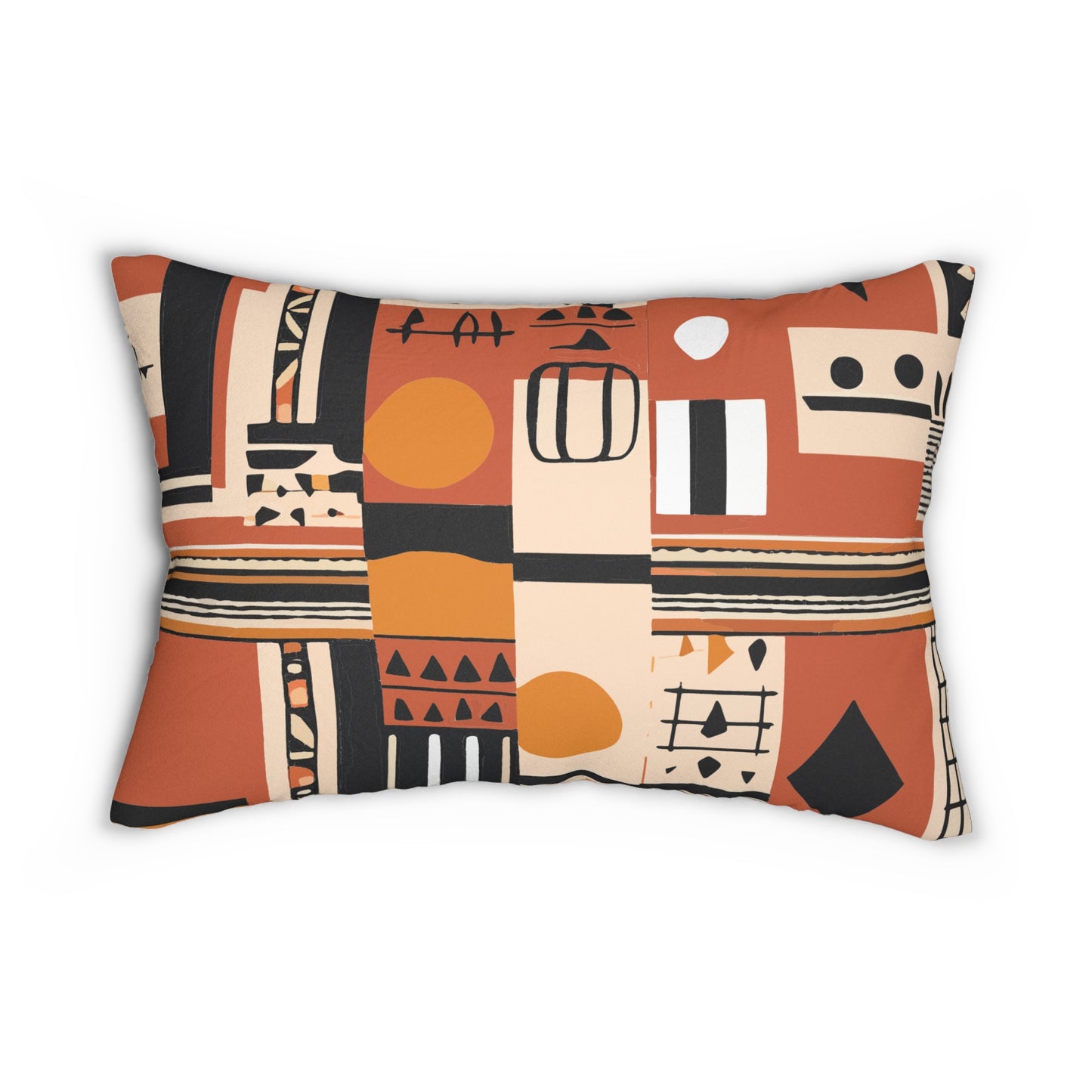 Monotone Tribal Inspired Lumbar Pillow