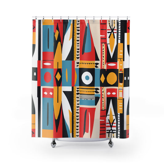 Bold Geometric Tribal Shower Curtain