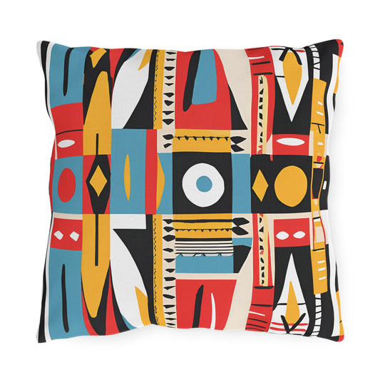 Bold Geometric Tribal Outdoor Pillow