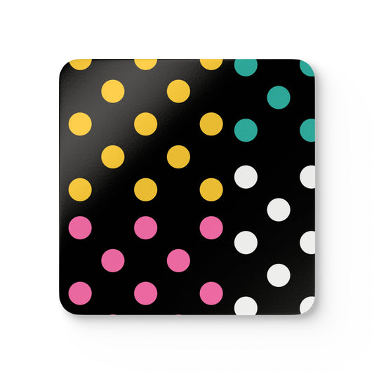 Modern Polka Dots Corkwood Coaster Set