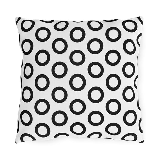 Modern Geometric Circles Outdoor Pillow