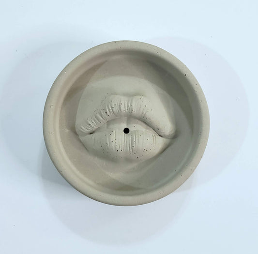 Cement Lips Incense Holder
