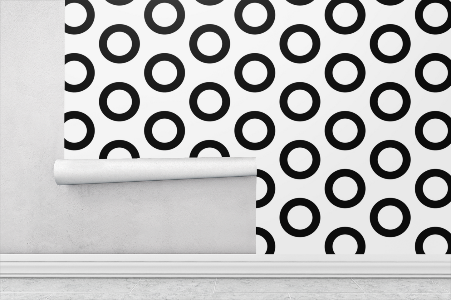 Modern Geometric Circles Peel & Stick Fabric Wallpaper Mural