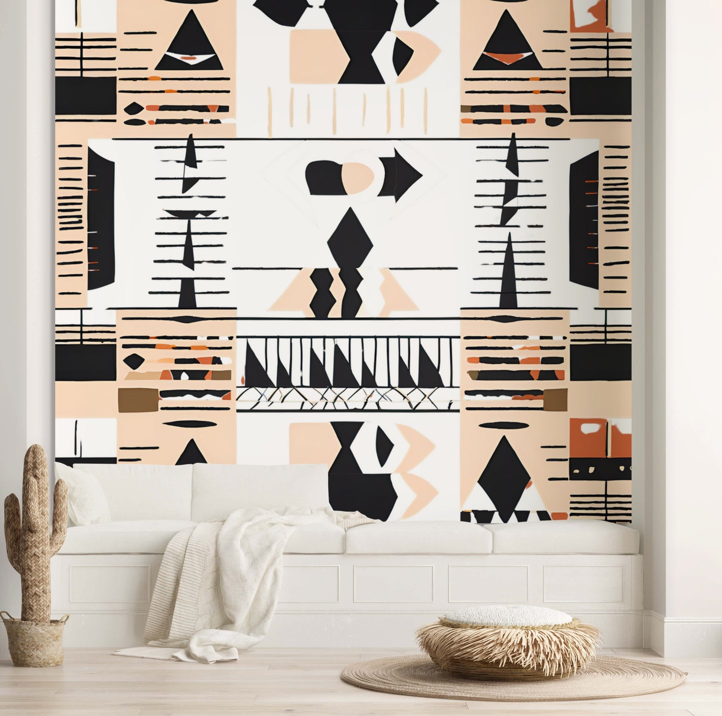 Ethnic Bohemian Peel & Stick Fabric Wallpaper Mural