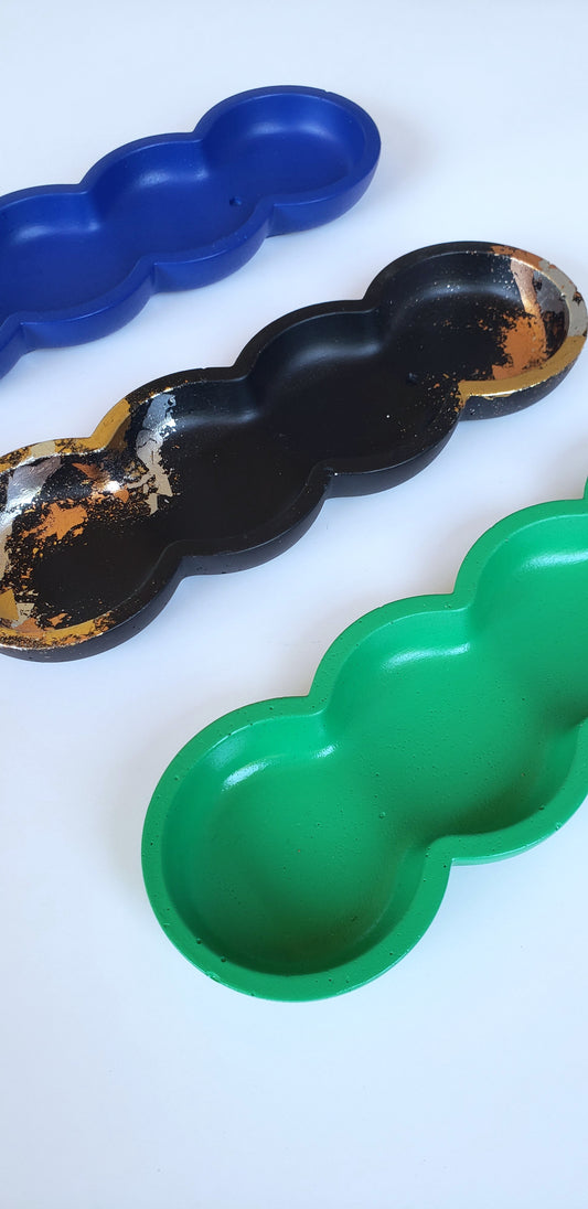 Cement Pea Pod Incense Holder