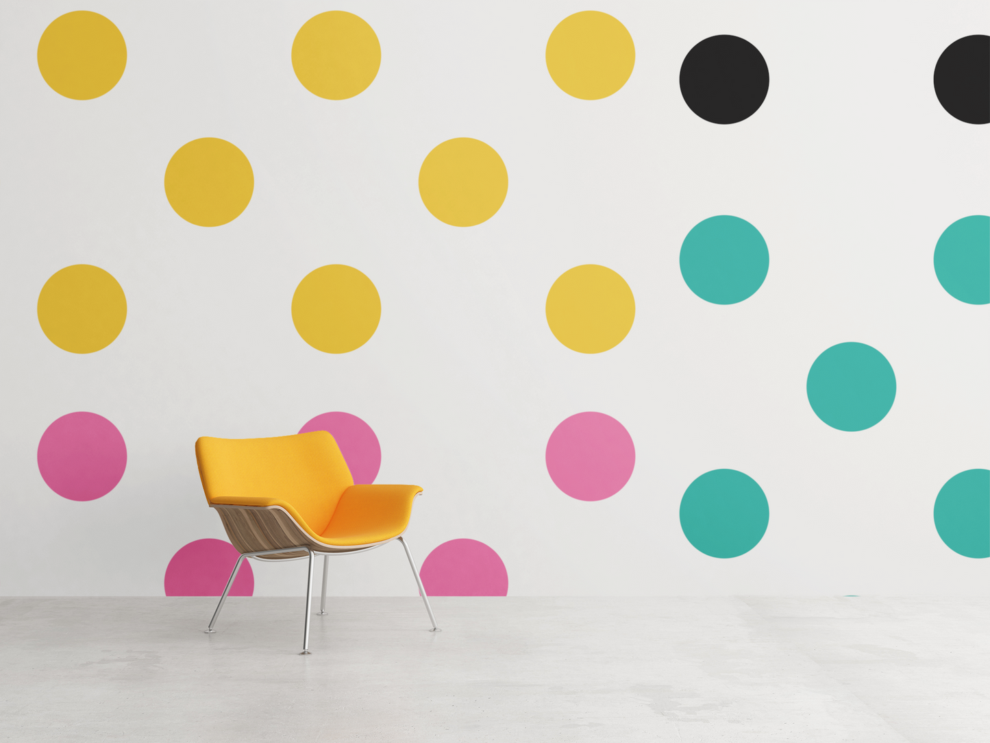 Modern Polka Dots Peel & Stick Fabric Wallpaper Mural
